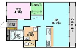 松本ビル 1LDKの間取図画像