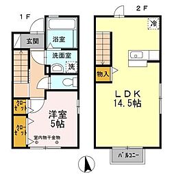 コンチェルト 1LDKの間取図画像