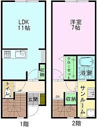 アンヌール88 1LDKの間取図画像