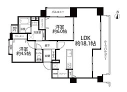 ライオンズマンション三鷹中央通り 2LDKの間取図画像