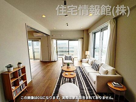 明るい日差しが入る風通しの良いリビングです。