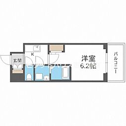 エスリード本町靭公園レジデンス 1Kの間取図画像