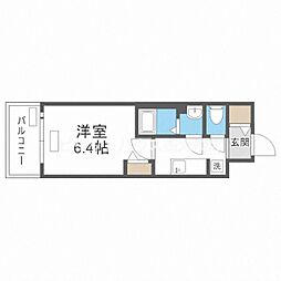 プレサンスドームシティコレーレ 1Kの間取図画像