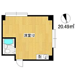 ジオナ本田 ワンルームの間取図画像