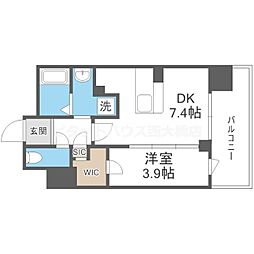 la Waison NAMBA west 1DKの間取図画像