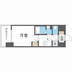 エスリードレジデンス大阪福島 1Kの間取図画像