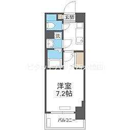 アスヴェル大阪城WEST2 1Kの間取図画像