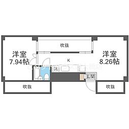 グランドメゾン西心斎橋 1LDKの間取図画像