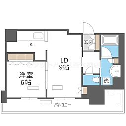 阿波座ライズタワーズマーク20 1LDKの間取図画像