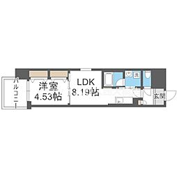 レオングラン本町橋 1LDKの間取図画像