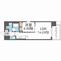 レオングラン本町橋 1LDKの間取図画像