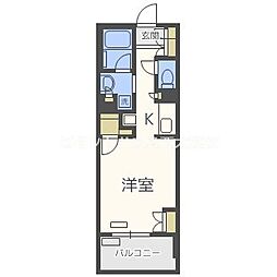 パークアクシス心斎橋 1Kの間取図画像
