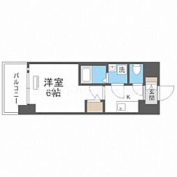 エスリード弁天町クレール 1Kの間取図画像