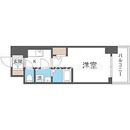 エスリード阿波座レジデンス 1Kの間取図画像