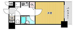 CityLifeクラウンハイム長堀通 1Kの間取図画像