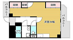 シバタハイツ ワンルームの間取図画像