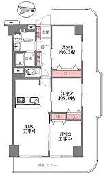 シャルム京橋 2LDKの間取図画像