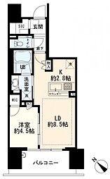 シティハウス中目黒レジデンス 1LDKの間取図画像