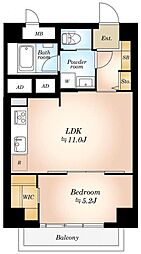 秀和恵比寿レジデンス 1LDKの間取図画像