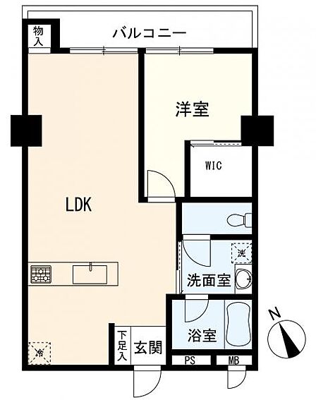 1LDK 間取り