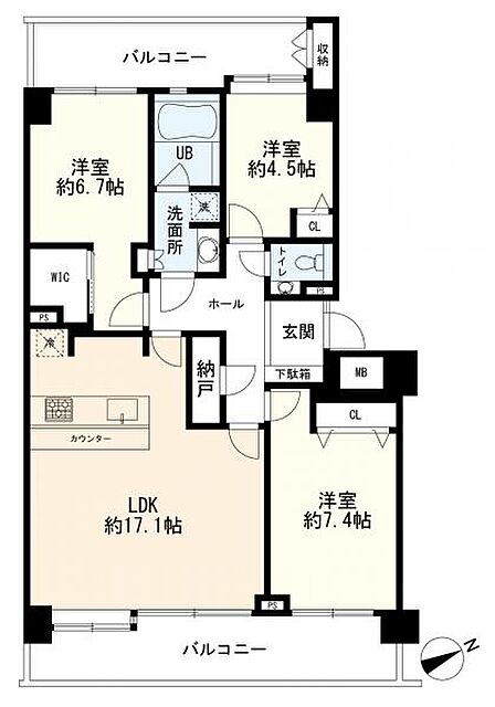 3LDK 間取り