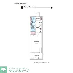 COMFORIA江坂 1Kの間取図画像