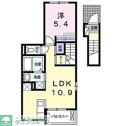 カーサプラシード 1LDKの間取図画像