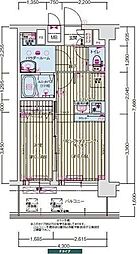 プレサンス京橋GREEN YARDアルミラ 1LDKの間取図画像