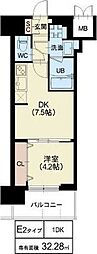 スプランディッド難波3 1DKの間取図画像