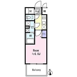 エスリード大阪イーストエッジ 1Kの間取図画像