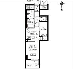 K-COURT谷町四丁目 1LDKの間取図画像