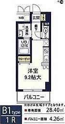 アーバネス淀川 ワンルームの間取図画像