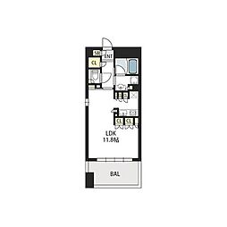 GalileoSinmachi 1Kの間取図画像