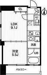 アーバンフラッツ西中島 1LDKの間取図画像
