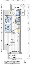 アクアラフォレ豊中 1Kの間取図画像