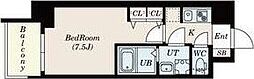 Sレジデンス新大阪ウエスト 1Kの間取図画像