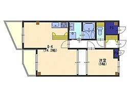 メゾン南塚口2 1LDKの間取図画像