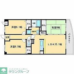 ボヌール千里中央弐番館 3LDKの間取図画像