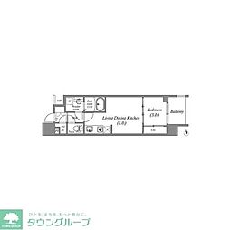 ArtizA瓦屋町I 1LDKの間取図画像