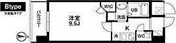 クラウンハイム北心斎橋フラワーコート 1Kの間取図画像
