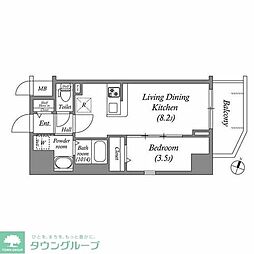 アドバンス大阪メルディア 1LDKの間取図画像