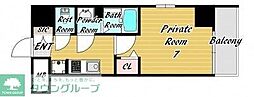 CityLuxNambaSouth 1Kの間取図画像