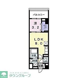ネオ・ツリー・レジデンス難波 1LDKの間取図画像