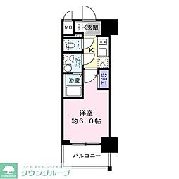 エスリード新大阪ザ・プレミアEAST 1Kの間取図画像