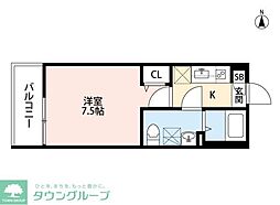 ShowDo園田 1Kの間取図画像