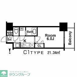 エスリード京橋グレイス 1Kの間取図画像