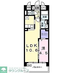 プリムローズエレガント 1LDKの間取図画像