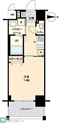 エイペックス四天王寺2 1Kの間取図画像