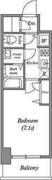 プランドール北浜 1Kの間取図画像