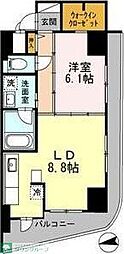 カスタリアタワー肥後橋 1LDKの間取図画像